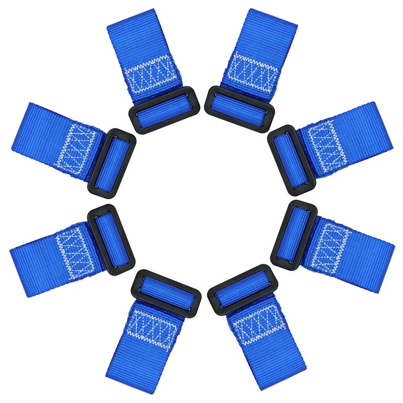 Rainbow Craft Ninja Slackline Buckle Straps - 8pc Removable Hanging Loops for Ninja Obstacle Course Training, Attaching Ninja Obstacle Accessories - Durable Buckle Straps - Blue Color - Image 1